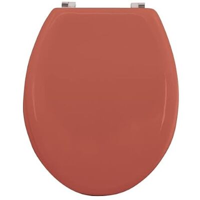 Siège de toilette MSV Cléo - MDF Terracota - Charnières en acier inoxydable - Publicité Siège de toilette MSV Cléo - MDF Terracota - Charnières en acier inoxydable - Publicité