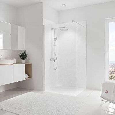 Schulte 2 panneaux muraux 100x210 cm + 2x finition, 1x angle intérieur panneau avec 3 profilés revêtement bain douche cuisine cales inclus - Publicité Schulte 2 panneaux muraux 100x210 cm + 2x finition, 1x angle intérieur panneau avec 3 profilés revêtement bain douche cuisine cales inclus - Publicité