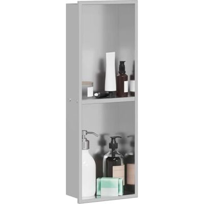 vidaXL Niche de Douche Argenté 60 x 20 x 9,5 cm Acier Inoxydable, Rangement de Salle de Bains, étagère Moderne, Niche résistante à l'eau, Solution contemporaine pour Organiser la Douche - Publicité vidaXL Niche de Douche Argenté 60 x 20 x 9,5 cm Acier Inoxydable, Rangement de Salle de Bains, étagère Moderne, Niche résistante à l'eau, Solution contemporaine pour Organiser la Douche - Publicité