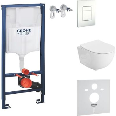 lavita Élément mural Solido + WC suspendu Brava blanc sans bord + abattant de WC avec système d'abaissement automatique blanc brillant bouton kit complet encastré réservoir de chasse WC complet - Publicité lavita Élément mural Solido + WC suspendu Brava blanc sans bord + abattant de WC avec système d'abaissement automatique blanc brillant bouton kit complet encastré réservoir de chasse WC complet - Publicité