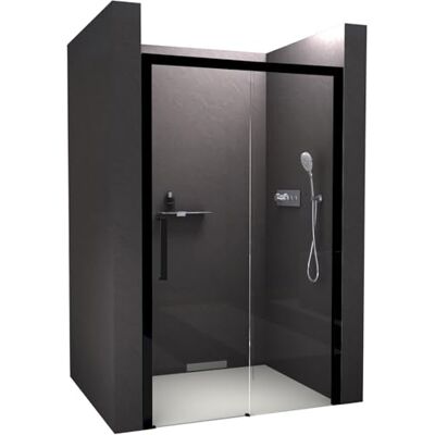 Bernstein Paroi de douche en niche DX906 FLEX Porte coulissante noir mat Largeur au choix, Largeur:1200mm - Publicité Bernstein Paroi de douche en niche DX906 FLEX Porte coulissante noir mat Largeur au choix, Largeur:1200mm - Publicité