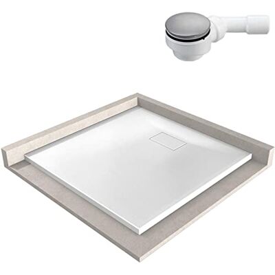 Bernstein Receveur de douche rectangulaire 80x100x3,7cm Blanc Bac douche + Bonde type B verre-résine SMC antidérapant, Pente + Drain inclus, Résistant & Durable série GT - Publicité Bernstein Receveur de douche rectangulaire 80x100x3,7cm Blanc Bac douche + Bonde type B verre-résine SMC antidérapant, Pente + Drain inclus, Résistant & Durable série GT - Publicité