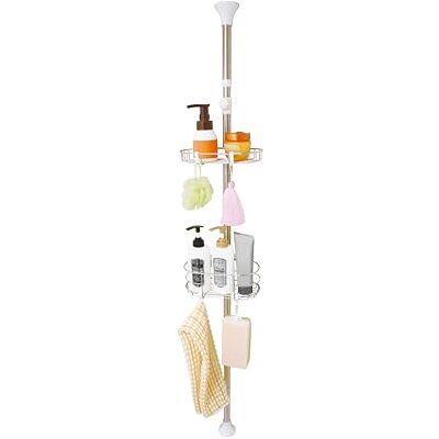 Iris Ohyama , Etagère d'angle téléscopique, Douche, 3 paniers, 140-190 cm, sans perçage, Salle de Bain Telescopic Rack BLT-19 Blanc - Publicité Iris Ohyama , Etagère d'angle téléscopique, Douche, 3 paniers, 140-190 cm, sans perçage, Salle de Bain Telescopic Rack BLT-19 Blanc - Publicité