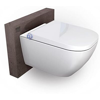 Bernstein Toilettes WC japonais suspendu lavant Cuvette céramique Blanc brillant, jet douche, buse antibactérien, Abattant LED, Chasse Vortex 180° 59x38x38cm Basic 1104 - Publicité Bernstein Toilettes WC japonais suspendu lavant Cuvette céramique Blanc brillant, jet douche, buse antibactérien, Abattant LED, Chasse Vortex 180° 59x38x38cm Basic 1104 - Publicité
