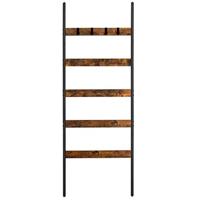 VASAGLE Étagère échelle inclinée, 5 Niveaux, 65,1 cm, Cadre en Acier Porte-Serviettes pour couvertures, Foulards, Style Industriel, Marron Rustique et Noir, Collection BARNET LLS011B01 - Publicité VASAGLE Étagère échelle inclinée, 5 Niveaux, 65,1 cm, Cadre en Acier Porte-Serviettes pour couvertures, Foulards, Style Industriel, Marron Rustique et Noir, Collection BARNET LLS011B01 - Publicité
