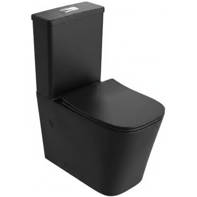 lavita Tryton Black WC à Poser Sans Bride avec Abattant Frein de Chute, Sortie universelle, Céramique Sanitaire Noir Mat - Publicité lavita Tryton Black WC à Poser Sans Bride avec Abattant Frein de Chute, Sortie universelle, Céramique Sanitaire Noir Mat - Publicité