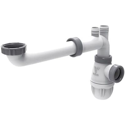Valentin 6112 Tubulure Gain de Place 2 Lavabos, Blanc Raccordement pour lavabo 2 vasques - Publicité Valentin 6112 Tubulure Gain de Place 2 Lavabos, Blanc Raccordement pour lavabo 2 vasques - Publicité