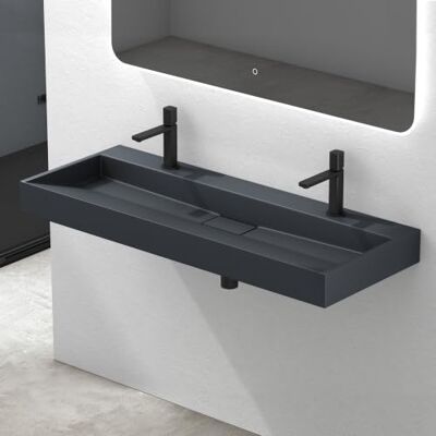 Mai & Mai Vasque Rectangulaire Posée Suspendue 120x46x11cm sans Trop-Plein Vasque Lavabo, avec Perçage de Robinet, Bonde et Cache-Bonde Inclus, pour Grande Salle de Bains, Colossum19-1200 - Publicité Mai & Mai Vasque Rectangulaire Posée Suspendue 120x46x11cm sans Trop-Plein Vasque Lavabo, avec Perçage de Robinet, Bonde et Cache-Bonde Inclus, pour Grande Salle de Bains, Colossum19-1200 - Publicité