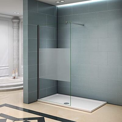 AICA 1200x2000x8mm paroi de douche bande central dépoli walk in paroi de fixation Italien avec barre de fixation la pince 360° 900mm - Publicité AICA 1200x2000x8mm paroi de douche bande central dépoli walk in paroi de fixation Italien avec barre de fixation la pince 360° 900mm - Publicité