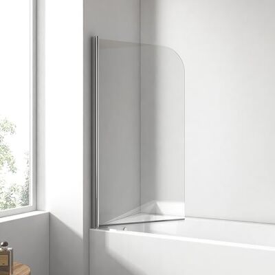 EMKE Paroi de douche pour baignoire 90 x 140 cm Pliable En verre de sécurité 6 mm - Publicité EMKE Paroi de douche pour baignoire 90 x 140 cm Pliable En verre de sécurité 6 mm - Publicité