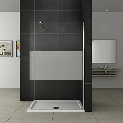 AICA 1200x2000x8mm paroi de douche bande central dépoli walk in paroi de fixation Italien avec barre de fixation 1400mm - Publicité AICA 1200x2000x8mm paroi de douche bande central dépoli walk in paroi de fixation Italien avec barre de fixation 1400mm - Publicité