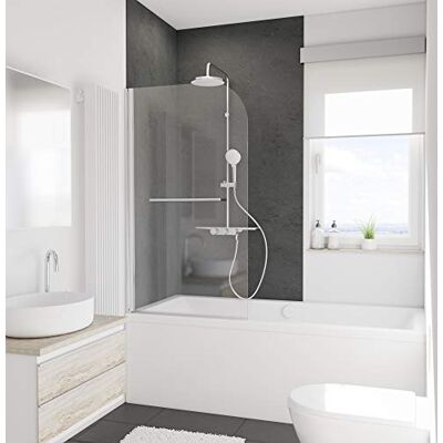 Schulte pare baignoire 80x140 cm porte-serviette chromé pivotant verre 5mm - Publicité Schulte pare baignoire 80x140 cm porte-serviette chromé pivotant verre 5mm - Publicité