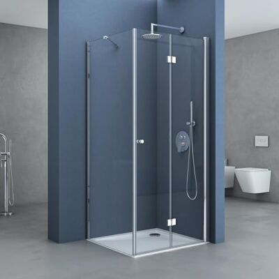 DOPORRO Cabine de douche d'angle Ravenna27 - Porte pliante - 80x80x190cm - Publicité DOPORRO Cabine de douche d'angle Ravenna27 - Porte pliante - 80x80x190cm - Publicité