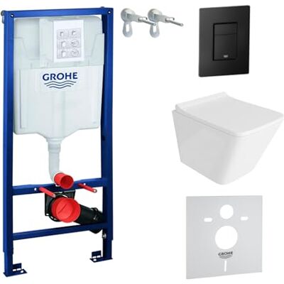 lavita Élément mural Solido + WC suspendu Lago blanc sans bord + abattant WC SoftClose Bouton noir Kit complet Réservoir de chasse encastré Kit complet WC complet - Publicité lavita Élément mural Solido + WC suspendu Lago blanc sans bord + abattant WC SoftClose Bouton noir Kit complet Réservoir de chasse encastré Kit complet WC complet - Publicité