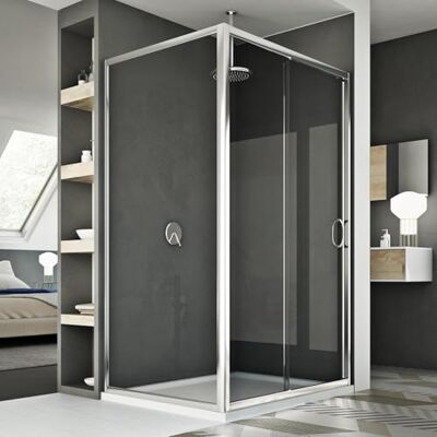 Idralite Cabine Douche 70x120 CM H185 transparent modèle Replay Duo 1 Portillon - Publicité Idralite Cabine Douche 70x120 CM H185 transparent modèle Replay Duo 1 Portillon - Publicité