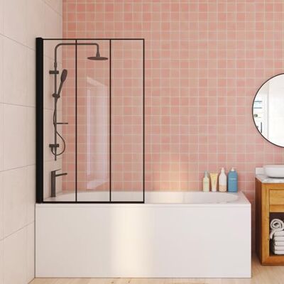 Paroi de douche Idmarket 70x120cm - Réversible 180° Verre, Aluminium noir - Publicité Paroi de douche Idmarket 70x120cm - Réversible 180° Verre, Aluminium noir - Publicité