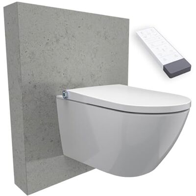 Bernstein WC douche PREMIUM 1102 avec extension de garantie de 5 ans, WC suspendu sans rebord avec siège chauffant, fonction détartrage et fonction bidet avec télécommande abaissement automatique - Publicité Bernstein WC douche PREMIUM 1102 avec extension de garantie de 5 ans, WC suspendu sans rebord avec siège chauffant, fonction détartrage et fonction bidet avec télécommande abaissement automatique - Publicité
