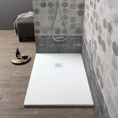 Kiamami Valentina - Bac à Douche 150x80cm Résine Blanche avec Couvercle de Drain - Douche - Publicité Kiamami Valentina - Bac à Douche 150x80cm Résine Blanche avec Couvercle de Drain - Douche - Publicité