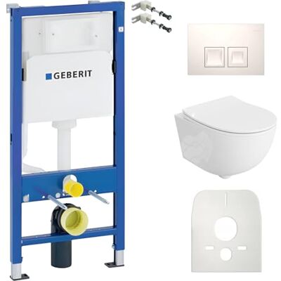 lavita Duofix Basic Brava Ensemble WC encastré avec élément mural et abattant de WC sans bord + panneau de commande Delta 25 avec bouton blanc - Publicité lavita Duofix Basic Brava Ensemble WC encastré avec élément mural et abattant de WC sans bord + panneau de commande Delta 25 avec bouton blanc - Publicité