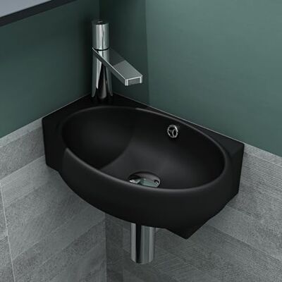 Mai & Mai Lavabo Rectangulaire Suspendu 42x28x15cm Noir avec Trop-Plein - Publicité Mai & Mai Lavabo Rectangulaire Suspendu 42x28x15cm Noir avec Trop-Plein - Publicité