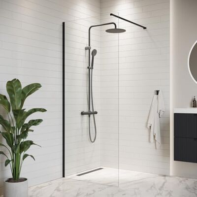 BADPLAATS - Florida - 70x200 - Noir - Shower screen - Publicité BADPLAATS - Florida - 70x200 - Noir - Shower screen - Publicité