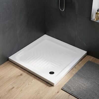Kiamami Valentina receveur de douche carré 90x90 cm céramique antidérapant Surface antidérapante, hauteur 12 cm, 3 côtés émaillés, fabrication italienne, bonde non incluse - Publicité Kiamami Valentina receveur de douche carré 90x90 cm céramique antidérapant Surface antidérapante, hauteur 12 cm, 3 côtés émaillés, fabrication italienne, bonde non incluse - Publicité