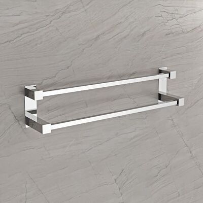 Bernstein Double barre porte-serviettes mural Chrome Support Serviette Acier inox 64x11cm Salle de bain Design Carré Série OLA - Publicité Bernstein Double barre porte-serviettes mural Chrome Support Serviette Acier inox 64x11cm Salle de bain Design Carré Série OLA - Publicité