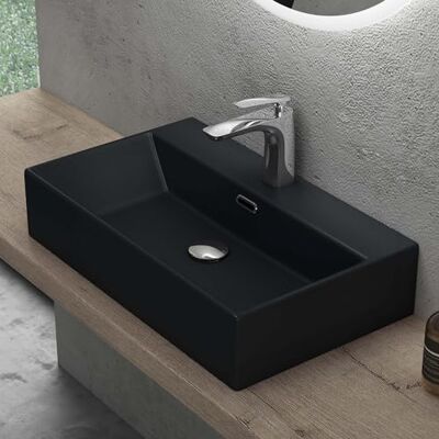 DOPORRO - Brüssel206 - Noir mat - Céramique - Lavabo de salle de bains - Publicité DOPORRO - Brüssel206 - Noir mat - Céramique - Lavabo de salle de bains - Publicité