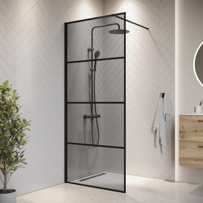 Essos - Douche Italienne Essos - 50x200 cm - Verre teinté noir - Shower enclosure - Publicité Essos - Douche Italienne Essos - 50x200 cm - Verre teinté noir - Shower enclosure - Publicité