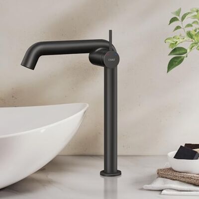 EMKE Robinet de salle de bain noir mat, 332 x 220 x 76 mm, en laiton, cartouche en céramique, robinet de salle de bain, robinet avec aérateur, mitigeur de lavabo, installation facile - Publicité EMKE Robinet de salle de bain noir mat, 332 x 220 x 76 mm, en laiton, cartouche en céramique, robinet de salle de bain, robinet avec aérateur, mitigeur de lavabo, installation facile - Publicité