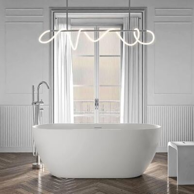 Bernstein Baignoire îlot ovale Blanc mat Acrylique + Bonde et trop plein, 275L 180x80x59cm (lxLxH) JAZZ PLUS 2.0 - Publicité Bernstein Baignoire îlot ovale Blanc mat Acrylique + Bonde et trop plein, 275L 180x80x59cm (lxLxH) JAZZ PLUS 2.0 - Publicité