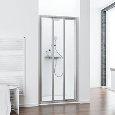 Schulte porte de douche coulissante niche 100 x 185 alu-argenté, 3 volets - Publicité Schulte porte de douche coulissante niche 100 x 185 alu-argenté, 3 volets - Publicité