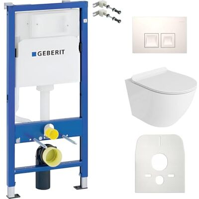 lavita Duofix Basic Bâti-support + WC à rinçage en profondeur mural Sofi Blanc sans bride + Abattant WC avec abaissement automatique + Plaque de commande Delta 25 Bouton blanc Ensemble complet de - Publicité lavita Duofix Basic Bâti-support + WC à rinçage en profondeur mural Sofi Blanc sans bride + Abattant WC avec abaissement automatique + Plaque de commande Delta 25 Bouton blanc Ensemble complet de - Publicité