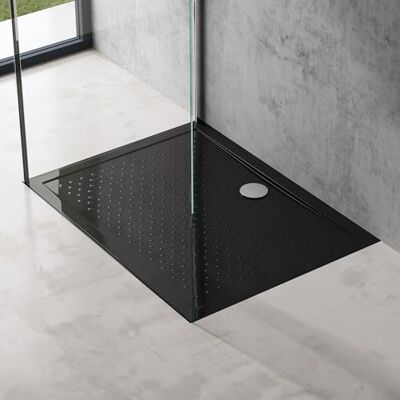 DOPORRO - AL01 - Noir - 90x100x4cm - Receveur de Douche - Publicité DOPORRO - AL01 - Noir - 90x100x4cm - Receveur de Douche - Publicité