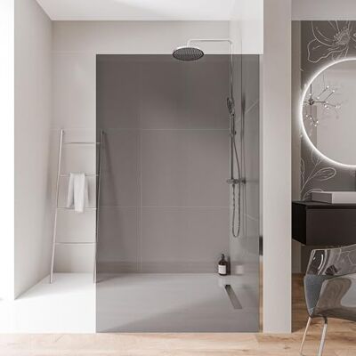 Bernstein Paroi de douche italienne 160x200cm, verre fumé NANO 10mm, profilé mural inox chrome, sans profilé sol EX102 - Publicité Bernstein Paroi de douche italienne 160x200cm, verre fumé NANO 10mm, profilé mural inox chrome, sans profilé sol EX102 - Publicité