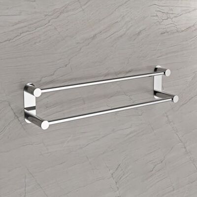 Bernstein Double barre porte-serviettes mural Chrome Support Serviette Acier inox 64x11cm Salle de bain Design Rond Série OLA - Publicité Bernstein Double barre porte-serviettes mural Chrome Support Serviette Acier inox 64x11cm Salle de bain Design Rond Série OLA - Publicité