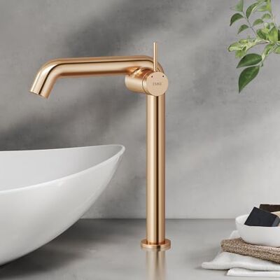EMKE Robinet de salle de bain or rose, 332 x 220 x 76 mm, en laiton, cartouche en céramique, robinet de salle de bain, robinet avec aérateur, mitigeur de lavabo, installation facile - Publicité EMKE Robinet de salle de bain or rose, 332 x 220 x 76 mm, en laiton, cartouche en céramique, robinet de salle de bain, robinet avec aérateur, mitigeur de lavabo, installation facile - Publicité
