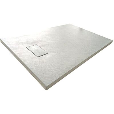 LANERI Receveur de douche en verre-résine smc imprimé thermoformé H.2.6 cm effet pierre, drain inclus Bac à Douche 70x150x2,6 cm blanc - Publicité LANERI Receveur de douche en verre-résine smc imprimé thermoformé H.2.6 cm effet pierre, drain inclus Bac à Douche 70x150x2,6 cm blanc - Publicité