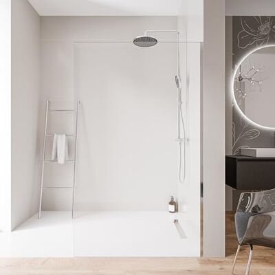 Bernstein Paroi de douche italienne 100x200cm, verre NANO 10mm, profilé mural inox chrome, sans profilé sol EX102 - Publicité Bernstein Paroi de douche italienne 100x200cm, verre NANO 10mm, profilé mural inox chrome, sans profilé sol EX102 - Publicité