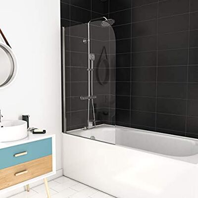 AURLANE Pare Baignoire PIVOTANT 130x75cm Profile Aluminium Chrome Vela Chrome - Publicité AURLANE Pare Baignoire PIVOTANT 130x75cm Profile Aluminium Chrome Vela Chrome - Publicité