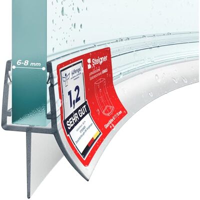 STEIGNER Joint porte de douche flexible UK03 70 cm (1 pc.) transparent Joint vertical pour douche 1/4 de cercle ou arrondie avec porte 6-8 mm Ajustement parfait, Étanchéité, Installation facile - Publicité STEIGNER Joint porte de douche flexible UK03 70 cm (1 pc.) transparent Joint vertical pour douche 1/4 de cercle ou arrondie avec porte 6-8 mm Ajustement parfait, Étanchéité, Installation facile - Publicité