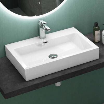 Mai & Mai Lavabo Rectangulaire Posé Suspendu 60x42x10cm avec Trop-Plein Vasque Lavabo, Perçage Robinet, Surface Lisse, et Facile à Nettoyer, pour Salle de Bains Moderne, Colossum06 - Publicité Mai & Mai Lavabo Rectangulaire Posé Suspendu 60x42x10cm avec Trop-Plein Vasque Lavabo, Perçage Robinet, Surface Lisse, et Facile à Nettoyer, pour Salle de Bains Moderne, Colossum06 - Publicité