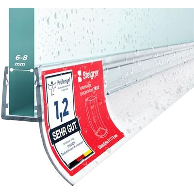 STEIGNER Joint porte de douche UK12 70 cm (1 pc.) transparent Joint vertical pour douche à accès d'angle ou pentagonale avec porte 6-8 mm Ajustement parfait, Matériau durable, Installation facile - Publicité STEIGNER Joint porte de douche UK12 70 cm (1 pc.) transparent Joint vertical pour douche à accès d'angle ou pentagonale avec porte 6-8 mm Ajustement parfait, Matériau durable, Installation facile - Publicité