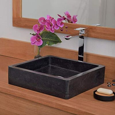 Ocean Line Kalio Lavabo en Marbre Noir - Vas de Salle de Bain - Publicité Ocean Line Kalio Lavabo en Marbre Noir - Vas de Salle de Bain - Publicité