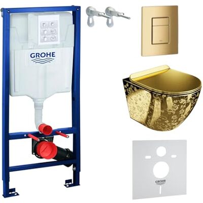 lavita Élément Mural Solido + WC Suspendu Sofi Slim Golden Eye Doré Sans Bord + Abattant SoftClose Bouton Doré Kit Complet Encastré - Publicité lavita Élément Mural Solido + WC Suspendu Sofi Slim Golden Eye Doré Sans Bord + Abattant SoftClose Bouton Doré Kit Complet Encastré - Publicité