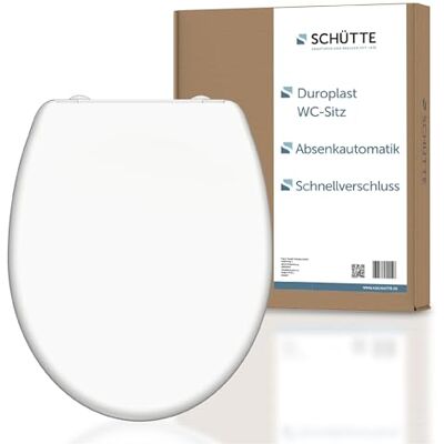 Couvercle WC blanc Schütte - Plastique - Fermeture douce - Détachement rapide - Publicité Couvercle WC blanc Schütte - Plastique - Fermeture douce - Détachement rapide - Publicité