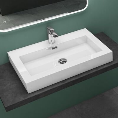 Mai & Mai Lavabo Rectangulaire Posé Suspendu 73x48x10cm avec Trop-Plein Vasque Lavabo, Perçage Robinet, Surface Lisse, et Facile à Nettoyer, pour Salle de Bains Moderne, Colossum18 - Publicité Mai & Mai Lavabo Rectangulaire Posé Suspendu 73x48x10cm avec Trop-Plein Vasque Lavabo, Perçage Robinet, Surface Lisse, et Facile à Nettoyer, pour Salle de Bains Moderne, Colossum18 - Publicité