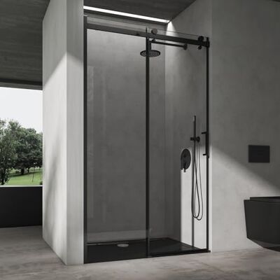 DOPORRO - Box Douche 130x195cm - Porte coulissante - Verre trempé ESG 8mm - Cabine de douche - Publicité DOPORRO - Box Douche 130x195cm - Porte coulissante - Verre trempé ESG 8mm - Cabine de douche - Publicité