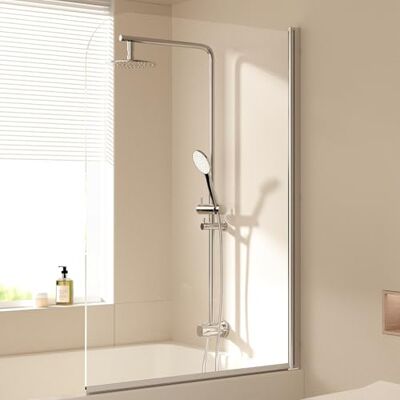 EMKE Paroi de douche pour baignoire 90 x 140 cm Pliable Pour baignoire, paroi de douche pliable Verre de sécurité 6 mm - Publicité EMKE Paroi de douche pour baignoire 90 x 140 cm Pliable Pour baignoire, paroi de douche pliable Verre de sécurité 6 mm - Publicité