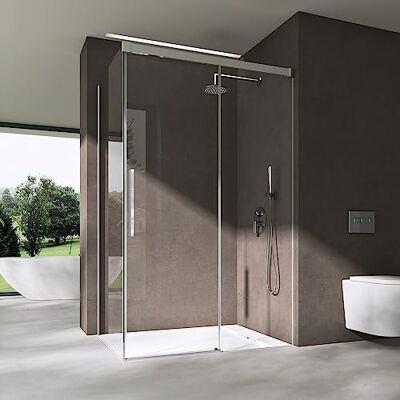 DOPORRO Ravenna12K 90x140x195cm Porte coulissante Soft-close Cabine de douche Shower enclosure - Publicité DOPORRO Ravenna12K 90x140x195cm Porte coulissante Soft-close Cabine de douche Shower enclosure - Publicité